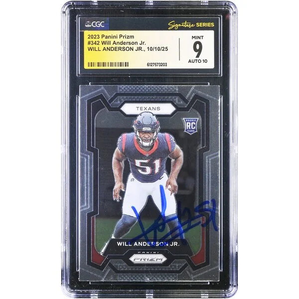 Will Anderson Jr. Signed 2023 Panini Prizm #342 Rookie Card | CGC Authenticated 9