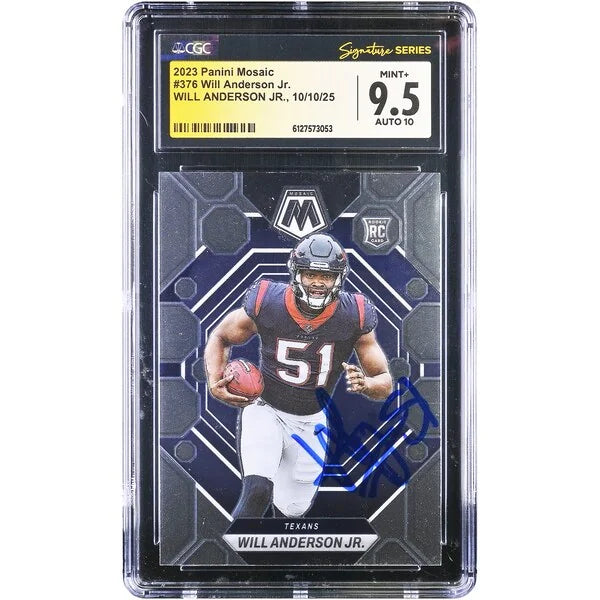 Will Anderson Jr. Signed 2023 Panini Mosaic #376 Rookie Card | CGC 9.5