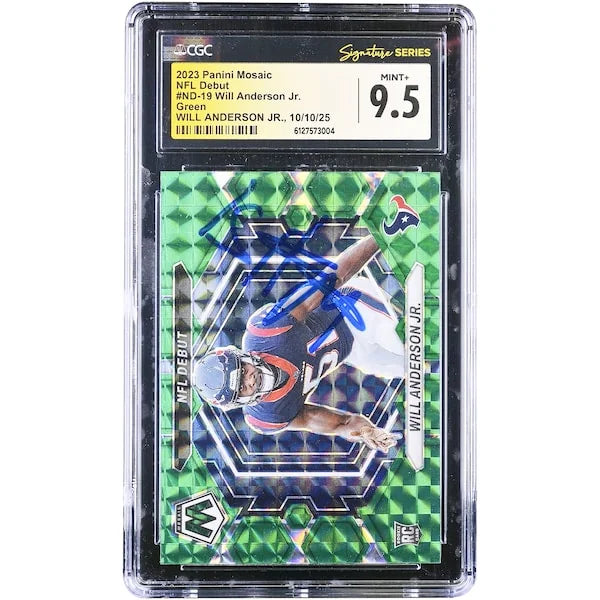 Will Anderson Jr Signed 2023 Panini Mosaic Rookie Card | CGC Authenticated 9.5