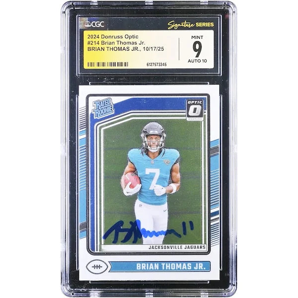 Brian Thomas Jr. Signed 2024 Panini Donruss Optic Rookie Card #214 | CGC 9/10