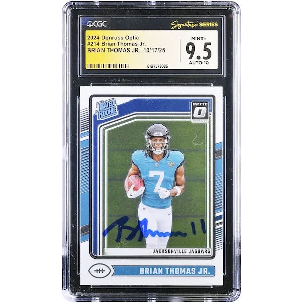 Brian Thomas Jr Signed 2024 Panini Donruss Optic #214 Rookie Card | CGC 9.5