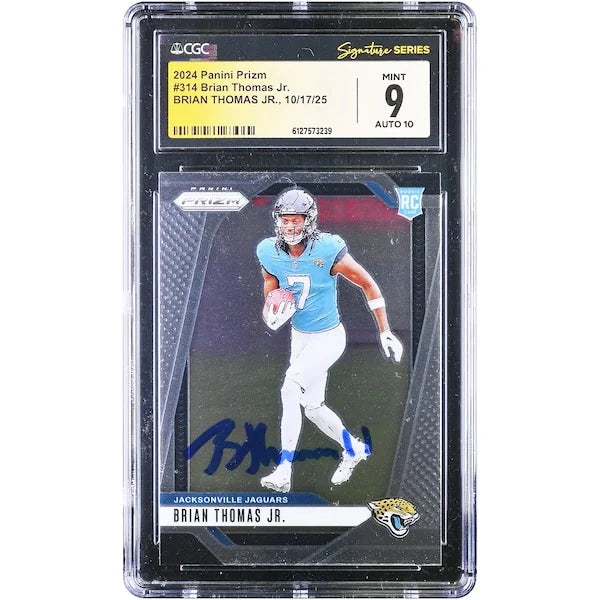 Brian Thomas Jr. Signed 2024 Panini Prizm #314 Rookie Card | CGC 9
