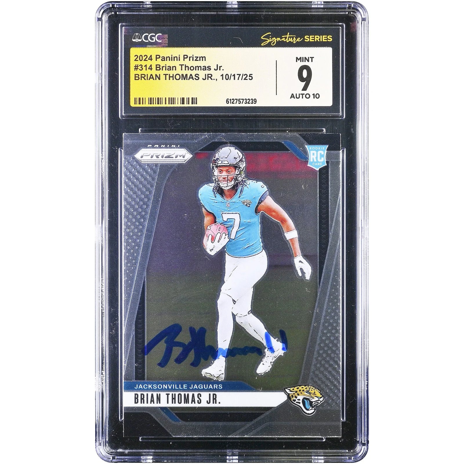 Brian Thomas Jr. Signed 2024 Panini Prizm #314 Rookie Card | CGC 9
