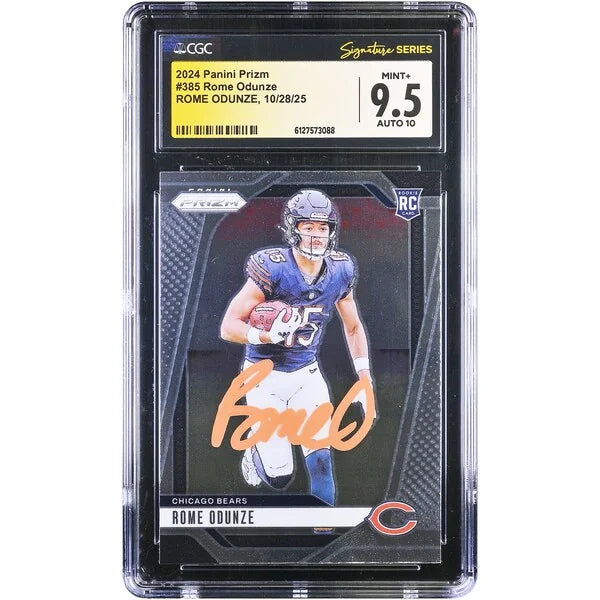Rome Odunze Signed 2024 Panini Prizm Orange Ink Rookie Card #385 | CGC 9.5