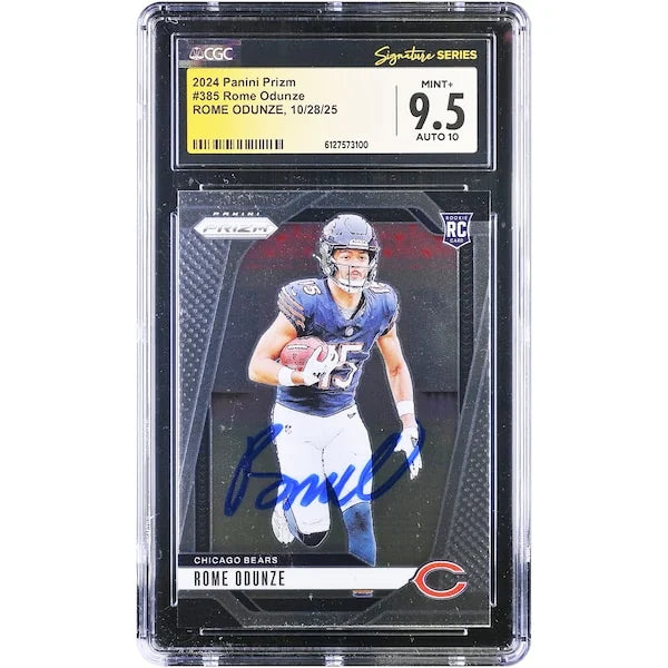Rome Odunze Signed 2024 Panini Prizm #385 Rookie Card | CGC 9.5