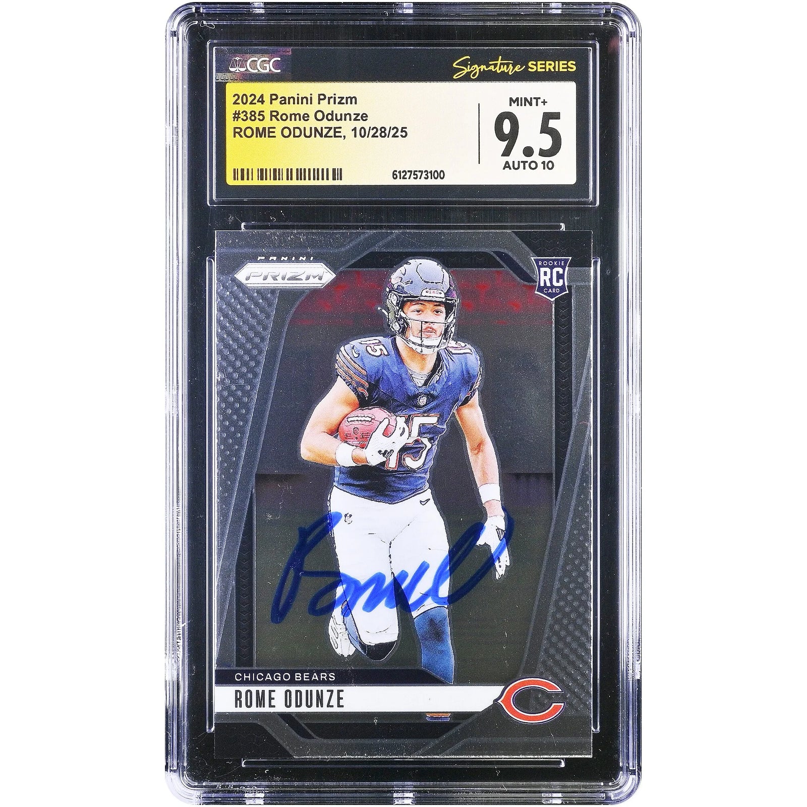 Rome Odunze Signed 2024 Panini Prizm #385 Rookie Card | CGC 9.5