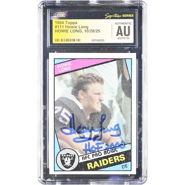 Howie Long Signed 1984 Topps #111 Rookie Card | CGC Auto 10 HOF 2000