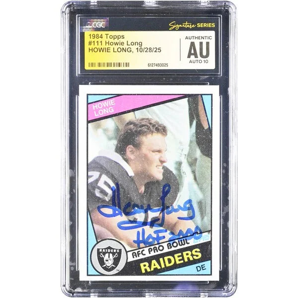 Howie Long Signed 1984 Topps #111 Rookie Card | CGC Auto 10 HOF 2000
