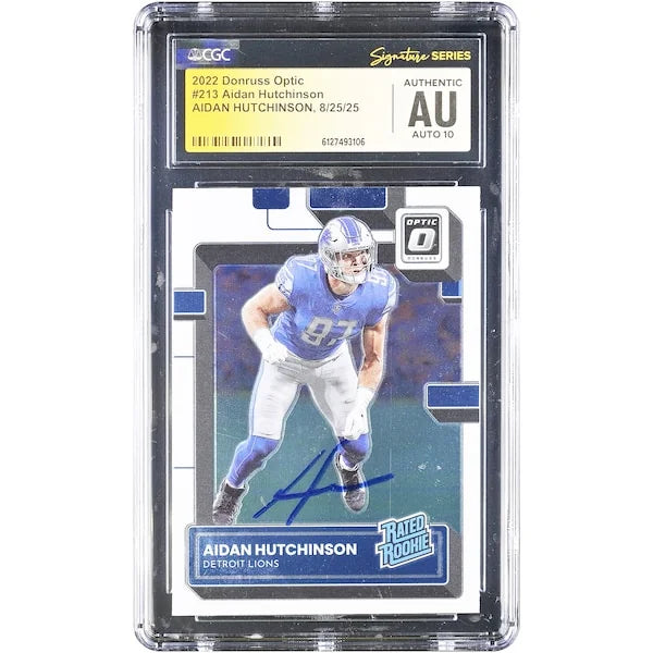 Aidan Hutchinson Signed 2022 Panini Donruss Optic #213 Rookie Card | CGC Auto 10