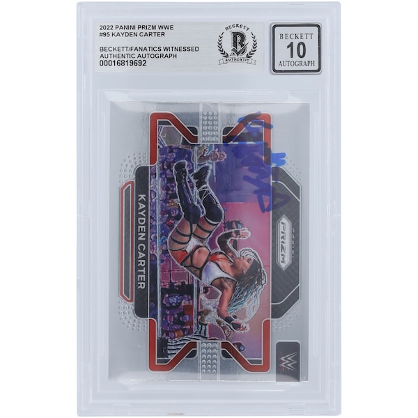 Kayden Carter WWE Autographed 2022 Panini Prizm #95 Beckett Fanatics Witnessed Authenticated 10 Card