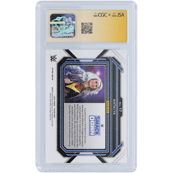 Natalya WWE Autographed 2023 Panini Prizm Green Prizm #17 CGC Fanatics Witnessed Authenticated Card