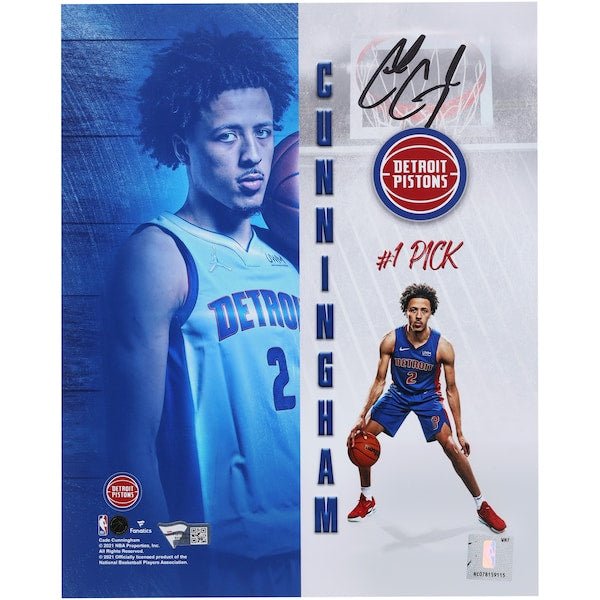 Cade Cunningham Detroit Pistons Autographed Fanatics Authentic 8" x 10" 2021 NBA Draft Photograph - The Ballers Bank