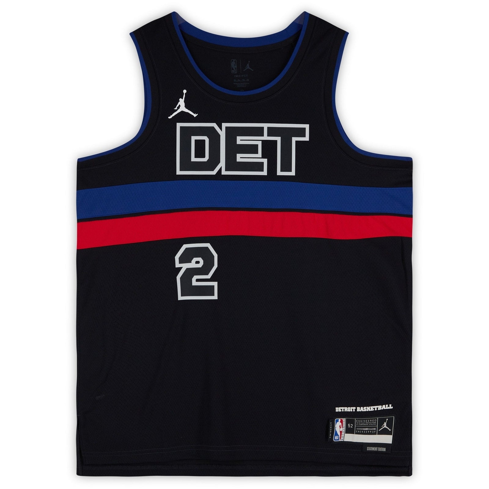 Cade Cunningham Detroit Pistons Autographed Fanatics Authentic Black Jordan Brand Statement Swingman Jersey - The Ballers Bank