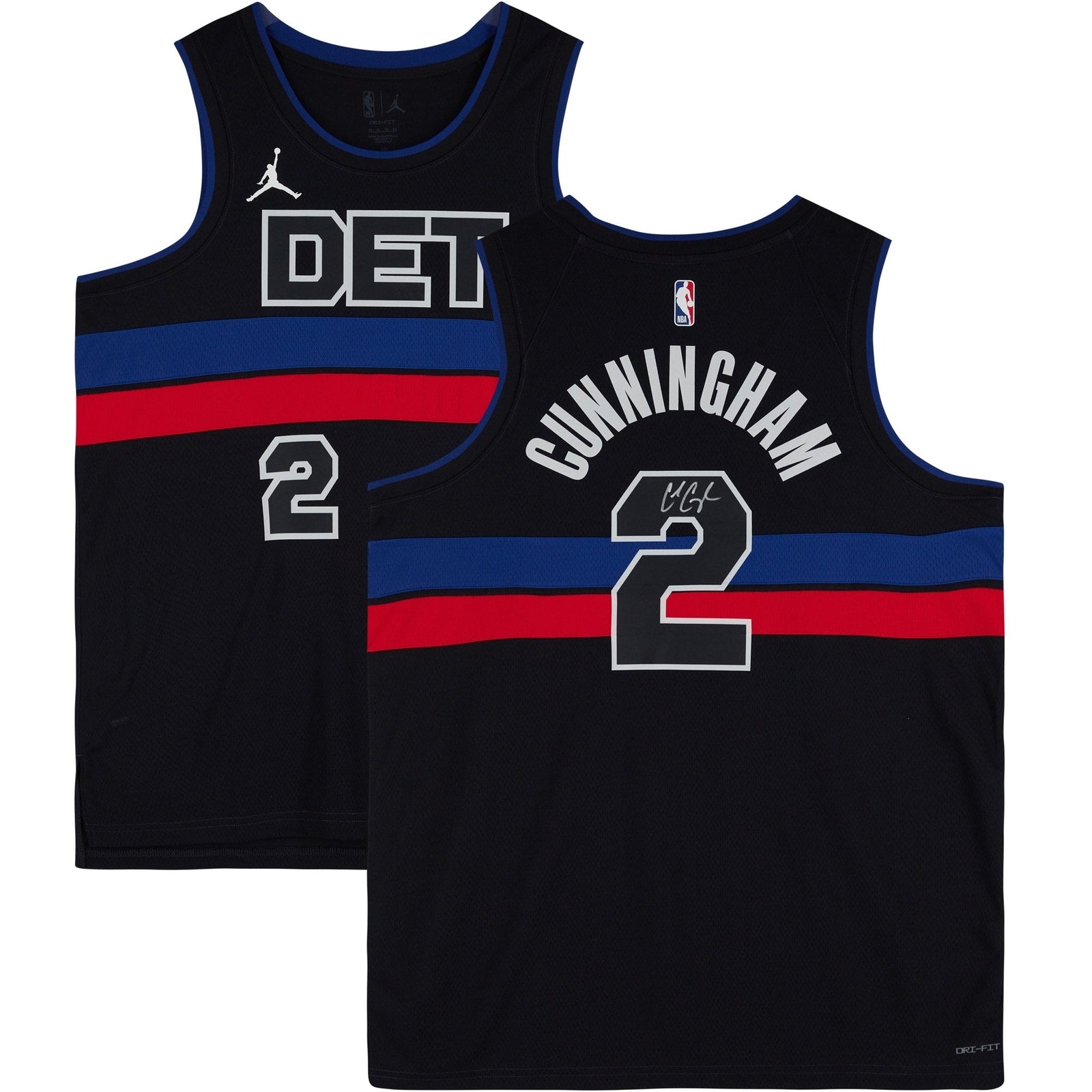 Cade Cunningham Detroit Pistons Autographed Fanatics Authentic Black Jordan Brand Statement Swingman Jersey - The Ballers Bank