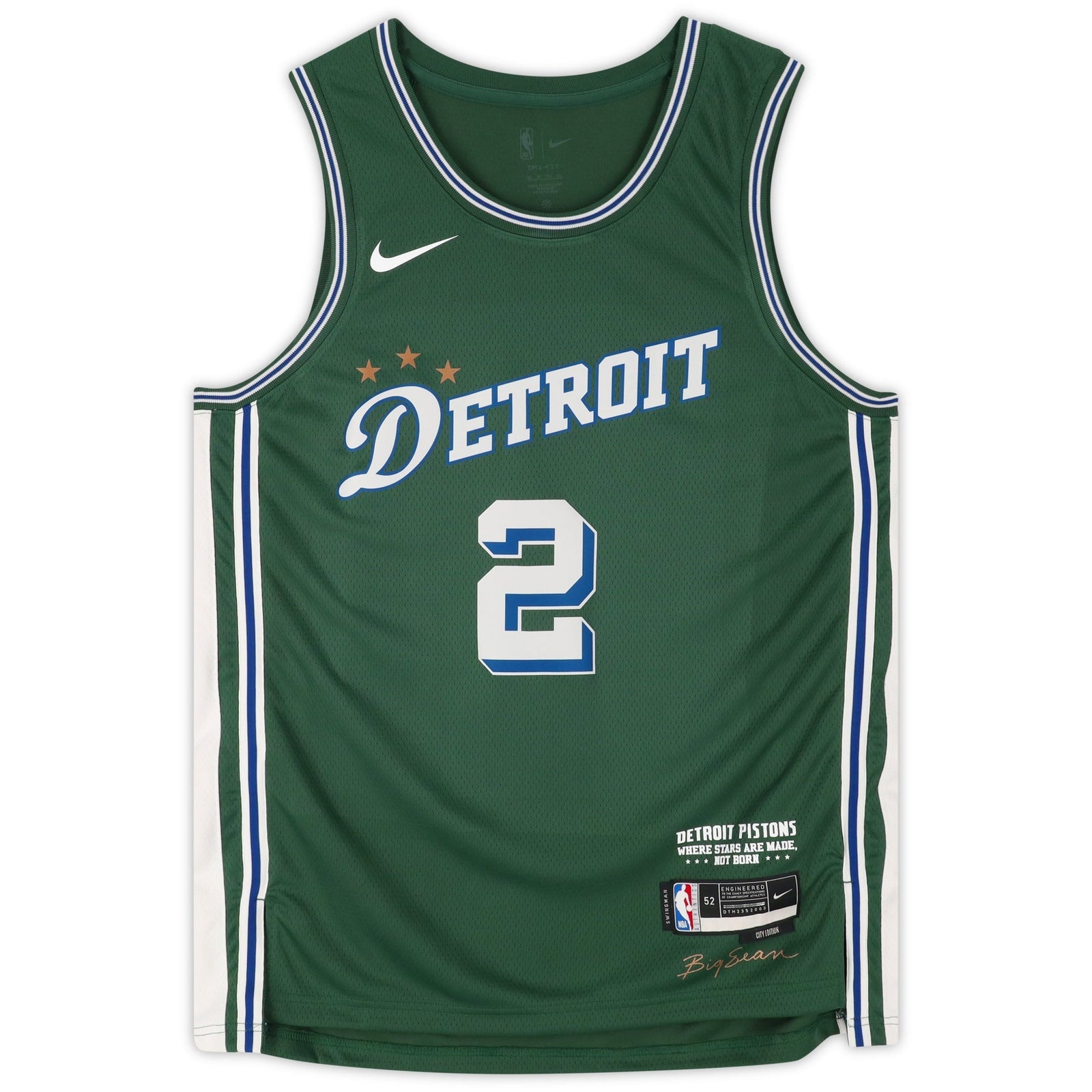 Cade Cunningham Detroit Pistons Autographed Fanatics Authentic Green Nike 2022 - 2023 City Edition Swingman Jersey - The Ballers Bank