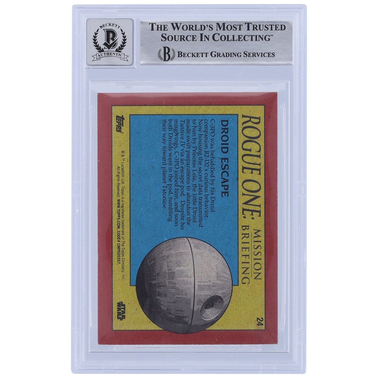 Caleb Aschkynazo Star Wars Autographed 2016 Topps Rogue One 24 BGS Authenticated 10 Card - The Ballers Bank