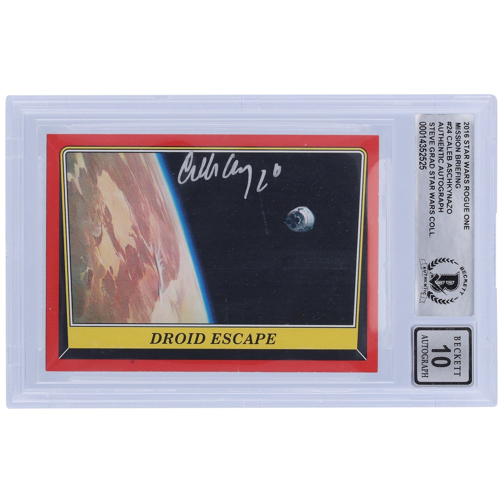 Caleb Aschkynazo Star Wars Autographed 2016 Topps Rogue One 24 BGS Authenticated 10 Card - The Ballers Bank