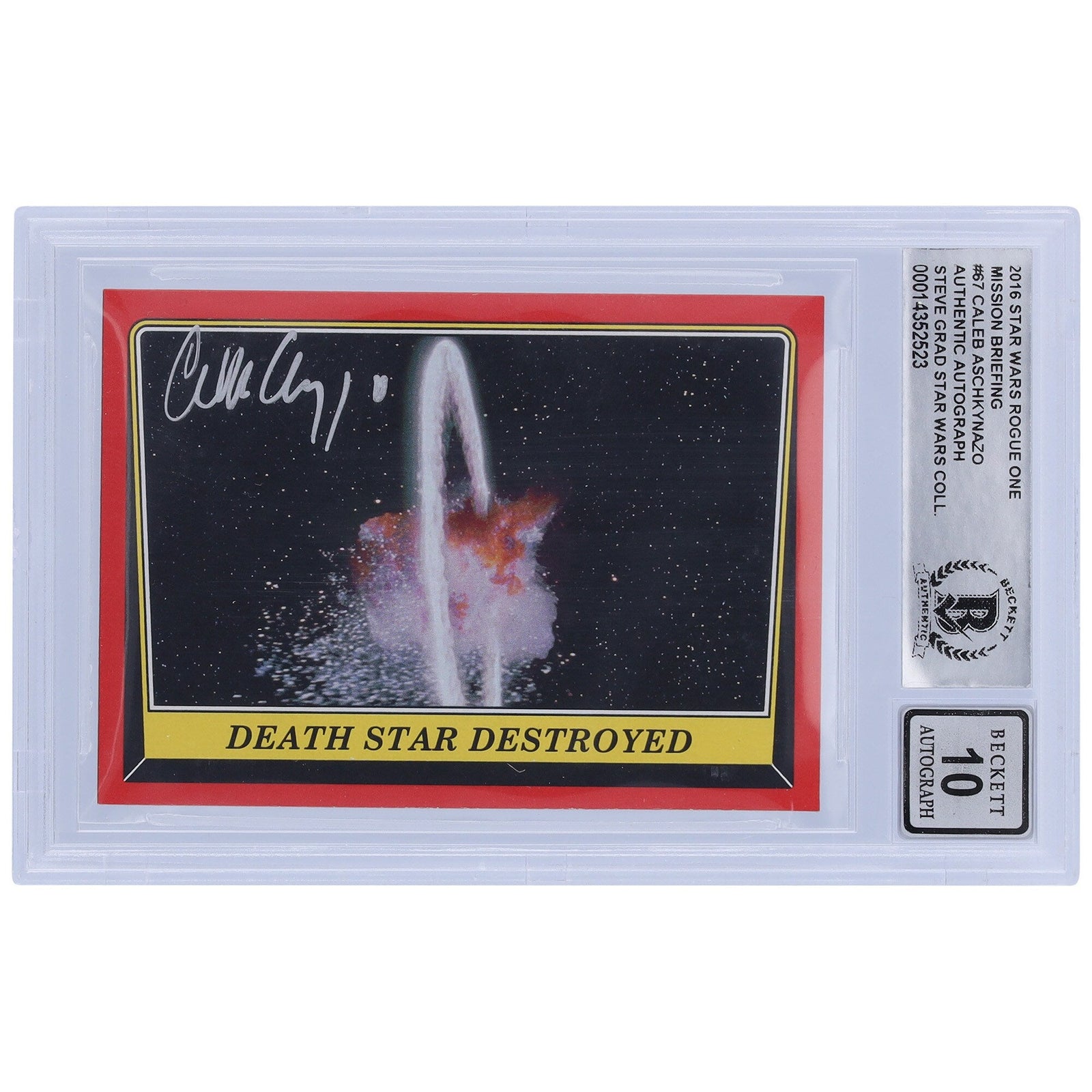 Caleb Aschkynazo Star Wars Autographed 2016 Topps Rogue One 67 BGS Authenticated 10 Card - The Ballers Bank