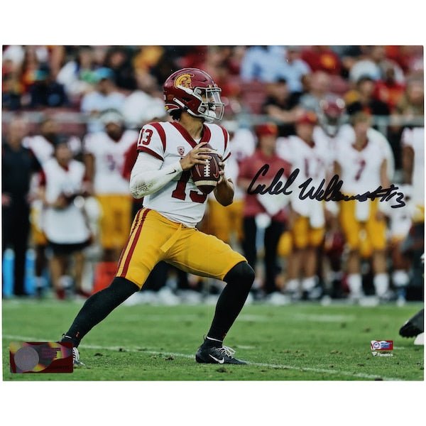 Caleb Williams USC Trojans Fanatics Authentic Autographed 8" x 10" Throwing Photograph - The Ballers Bank