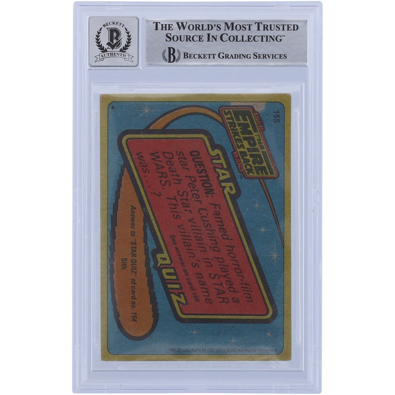 Carl Bang Star Wars Autographed 1980 Topps The Empire Strikes Back 155 BGS Authenticated 10 Card - The Ballers Bank