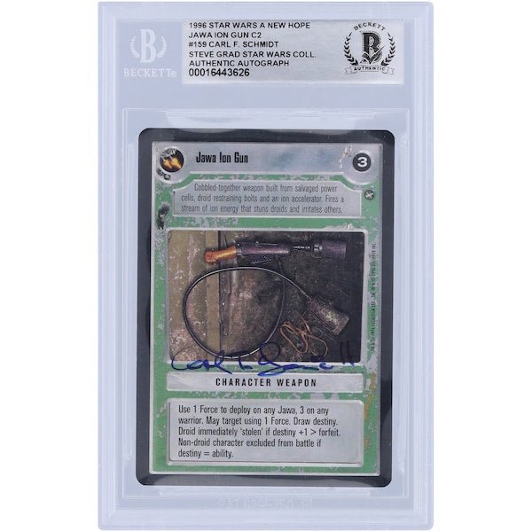 Carl Schmidt Star Wars Autographed 1996 CCG New Hope 159 BGS Authenticated Authentic Card - The Ballers Bank