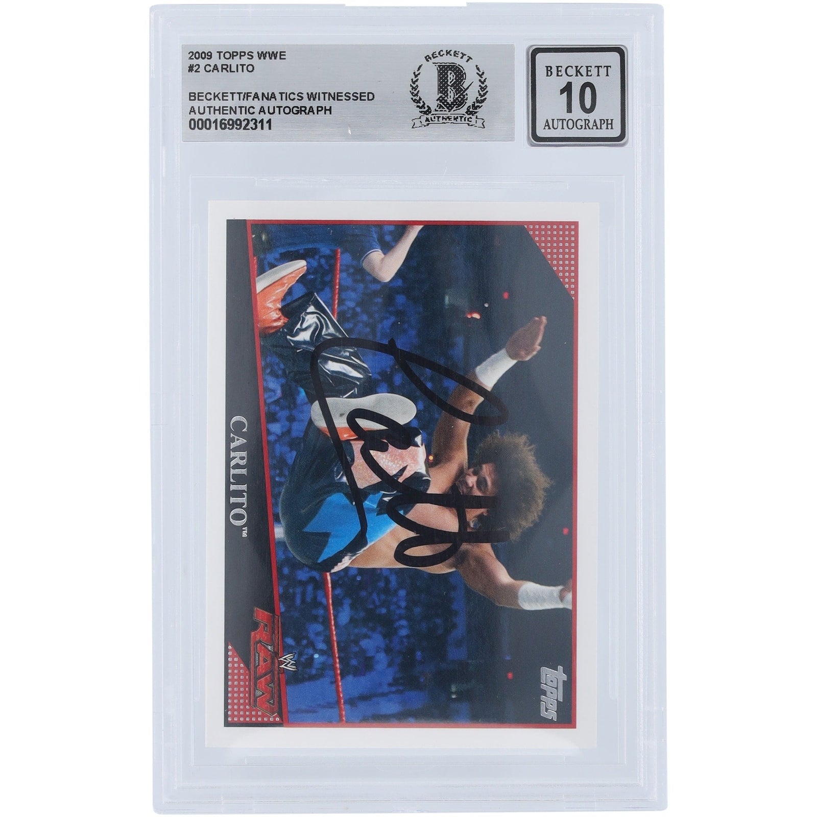 Carlito WWE Autographed 2009 Topps 2 Beckett Fanatics Witnessed Authenticated 10 Card - The Ballers Bank