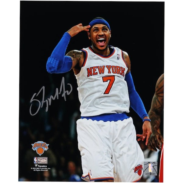 Carmelo Anthony New York Knicks Autographed Fanatics Authentic 8' x 10" Celebration Photograph - The Ballers Bank
