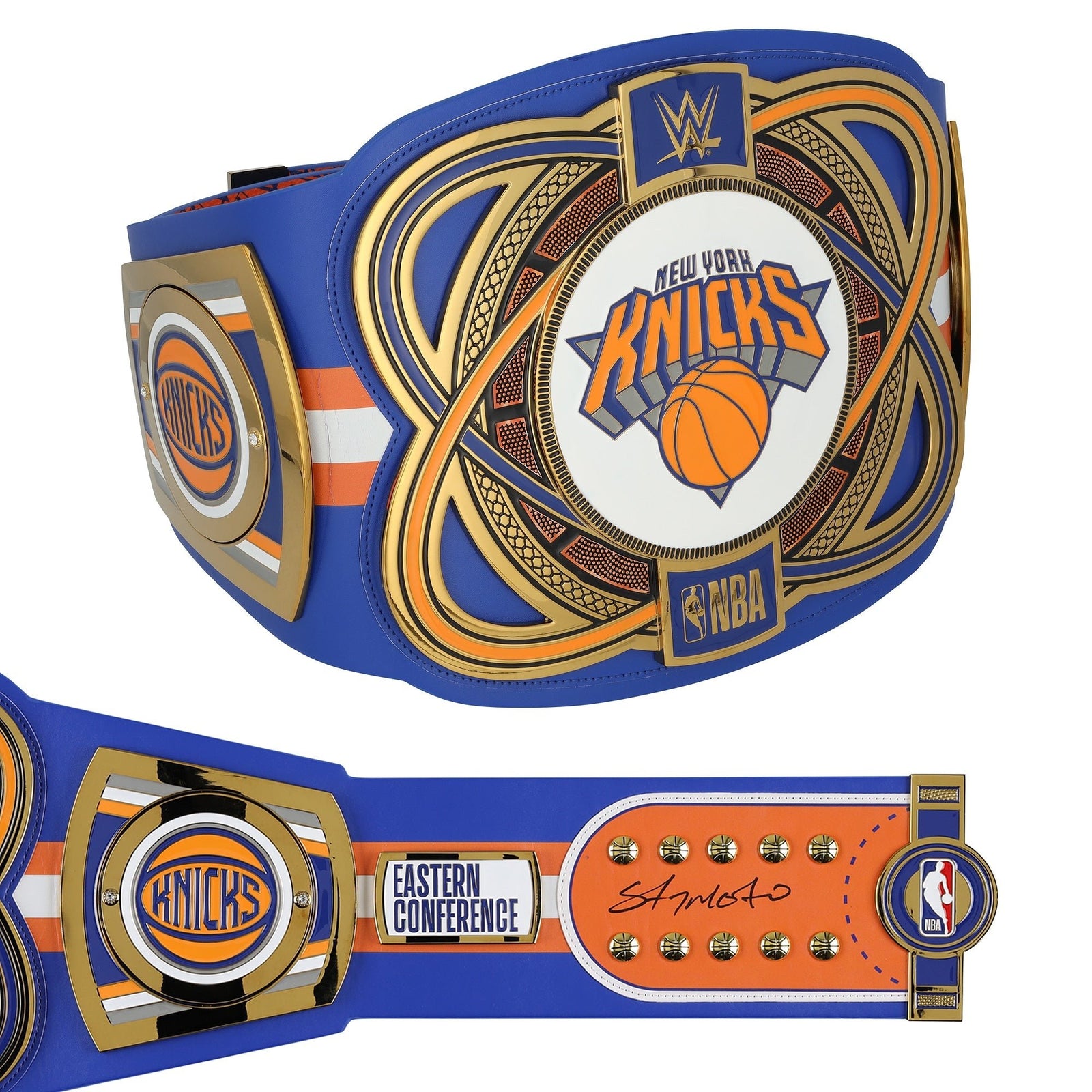 Carmelo Anthony New York Knicks Autographed Fanatics Authentic WWE Replica Title Belt - The Ballers Bank