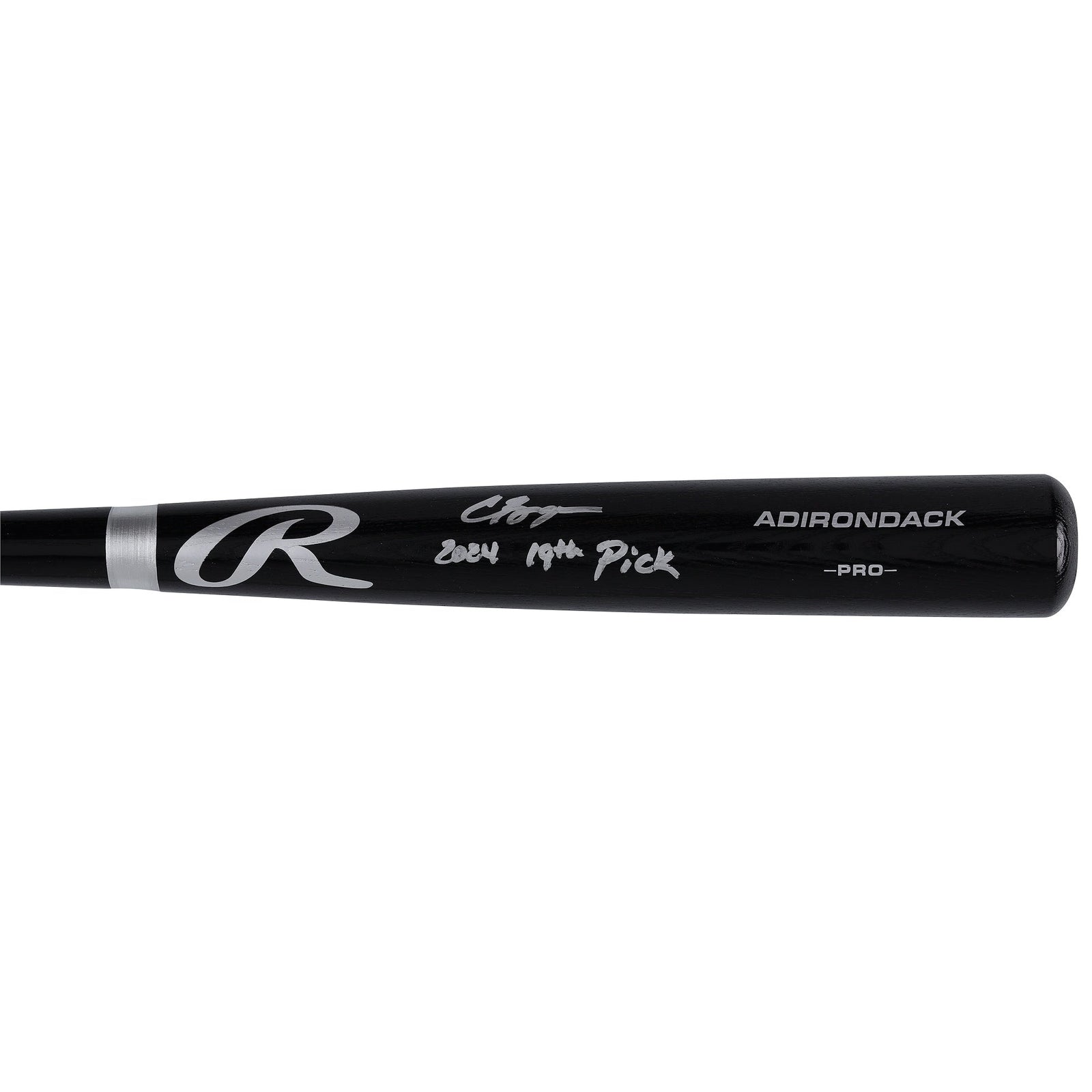 Carson Benge New York Mets Autographed Fanatics Authentic Black Rawlings Pro Bat with "2024 19th Pick" Inscription - The Ballers Bank