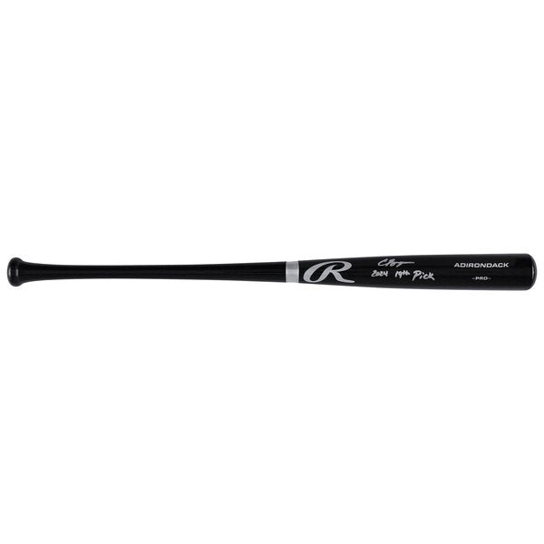 Carson Benge New York Mets Autographed Fanatics Authentic Black Rawlings Pro Bat with "2024 19th Pick" Inscription - The Ballers Bank