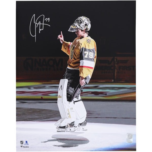 Carter Hart Vegas Golden Knights Autographed Fanatics Authentic 16" x 20" Vegas Debut Crowd Salute Photograph - The Ballers Bank