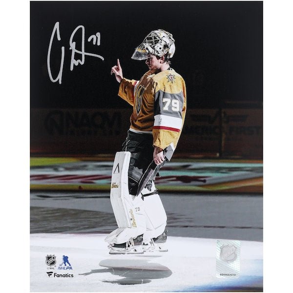 Carter Hart Vegas Golden Knights Autographed Fanatics Authentic 8" x 10" Vegas Debut Crowd Salute Photograph - The Ballers Bank