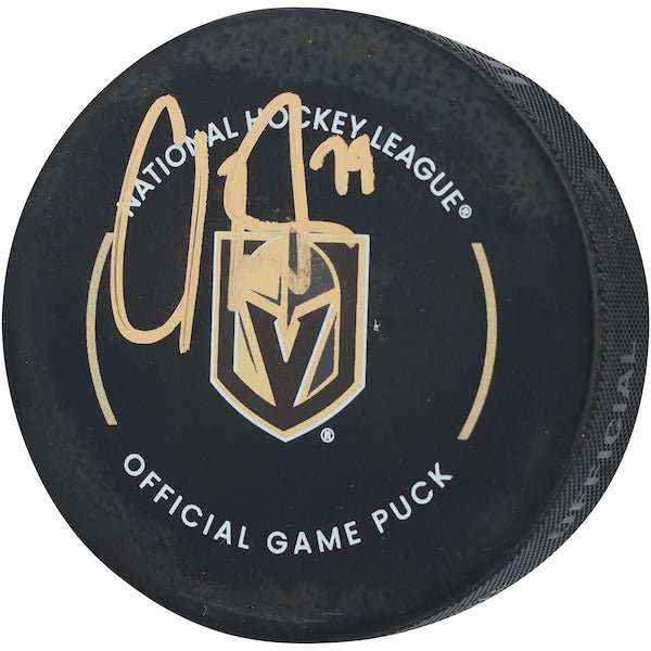 Carter Hart Vegas Golden Knights Autographed Fanatics Authentic Official Game Puck - The Ballers Bank