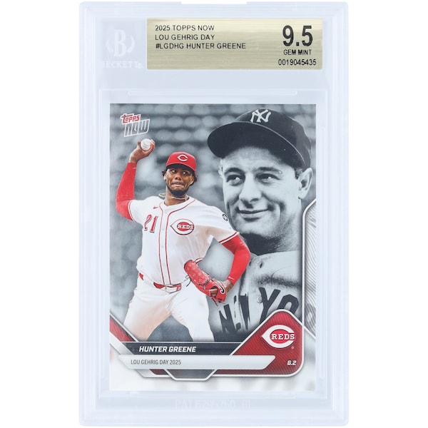 Hunter Greene Cincinnati Reds 2025 Topps Now Lou Gehrig Day #LGD-HG BGS Authenticated 9.5 Card