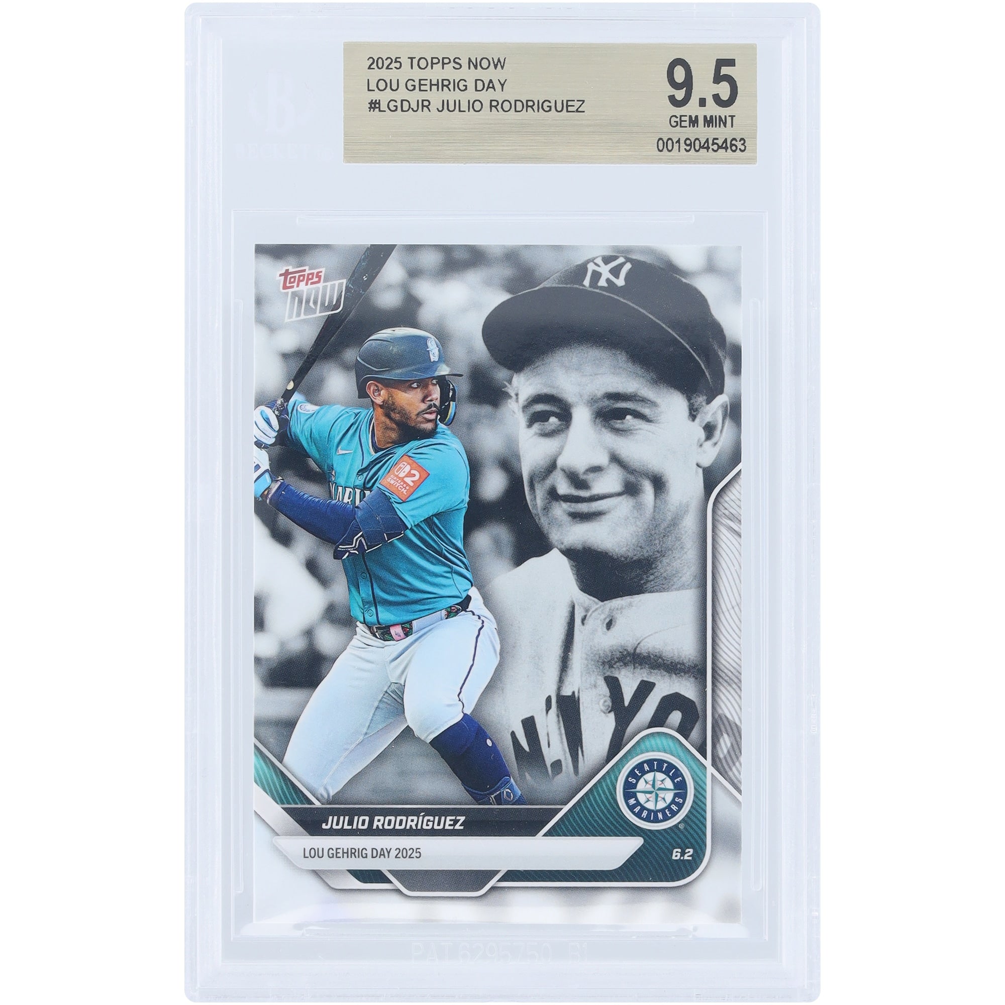 Julio Rodriguez Seattle Mariners 2025 Topps Now Lou Gehrig Day #LGD-JR BGS Authenticated 9.5 Card