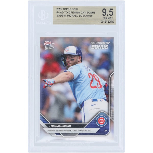 Michael Busch Chicago Cubs 2025 Topps Now Road to Opening Day #ODB11 BGS Authenticated 9.5 Card