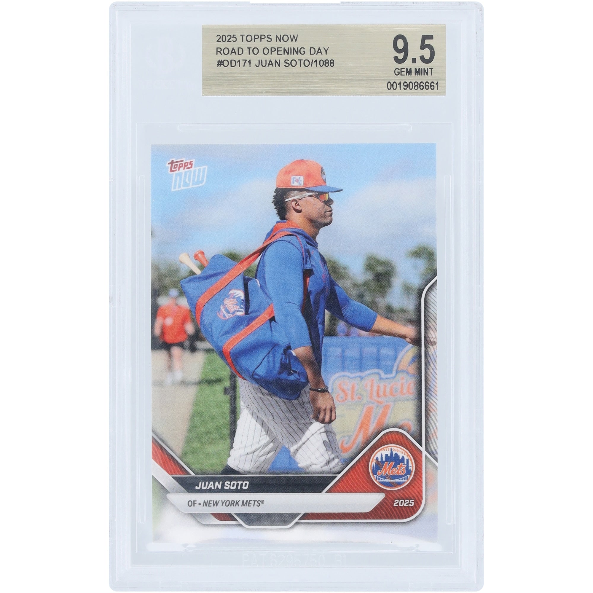 Juan Soto New York Mets 2025 Topps Now Road to Opening Day #OD-171 BGS Authenticated 9.5 Card