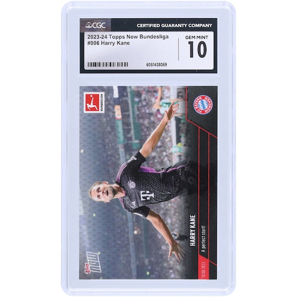 Harry Kane Bayern Munich 2023-24 Topps Now UEFA A Perfect Start! #6 CGC Authenticated 10 Card