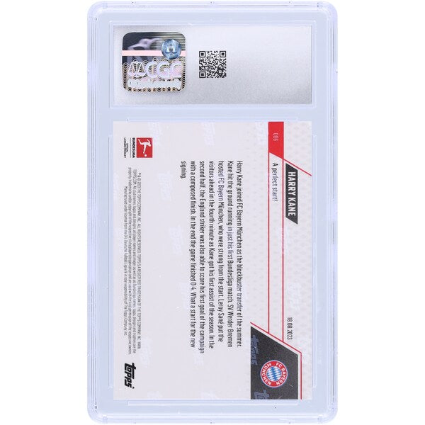 Harry Kane Bayern Munich 2023-24 Topps Now UEFA A Perfect Start! #6 CGC Authenticated 9.5 Card