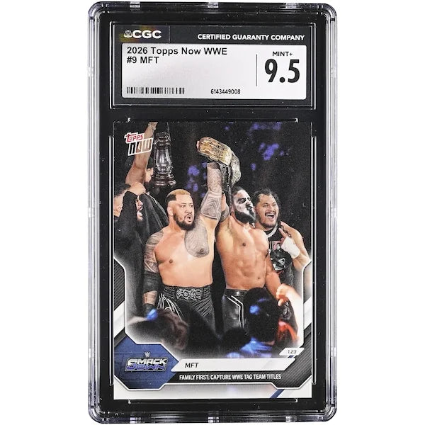 WWE Tag Team Titles Topps Now #9 Card | CGC 9.5 Graded