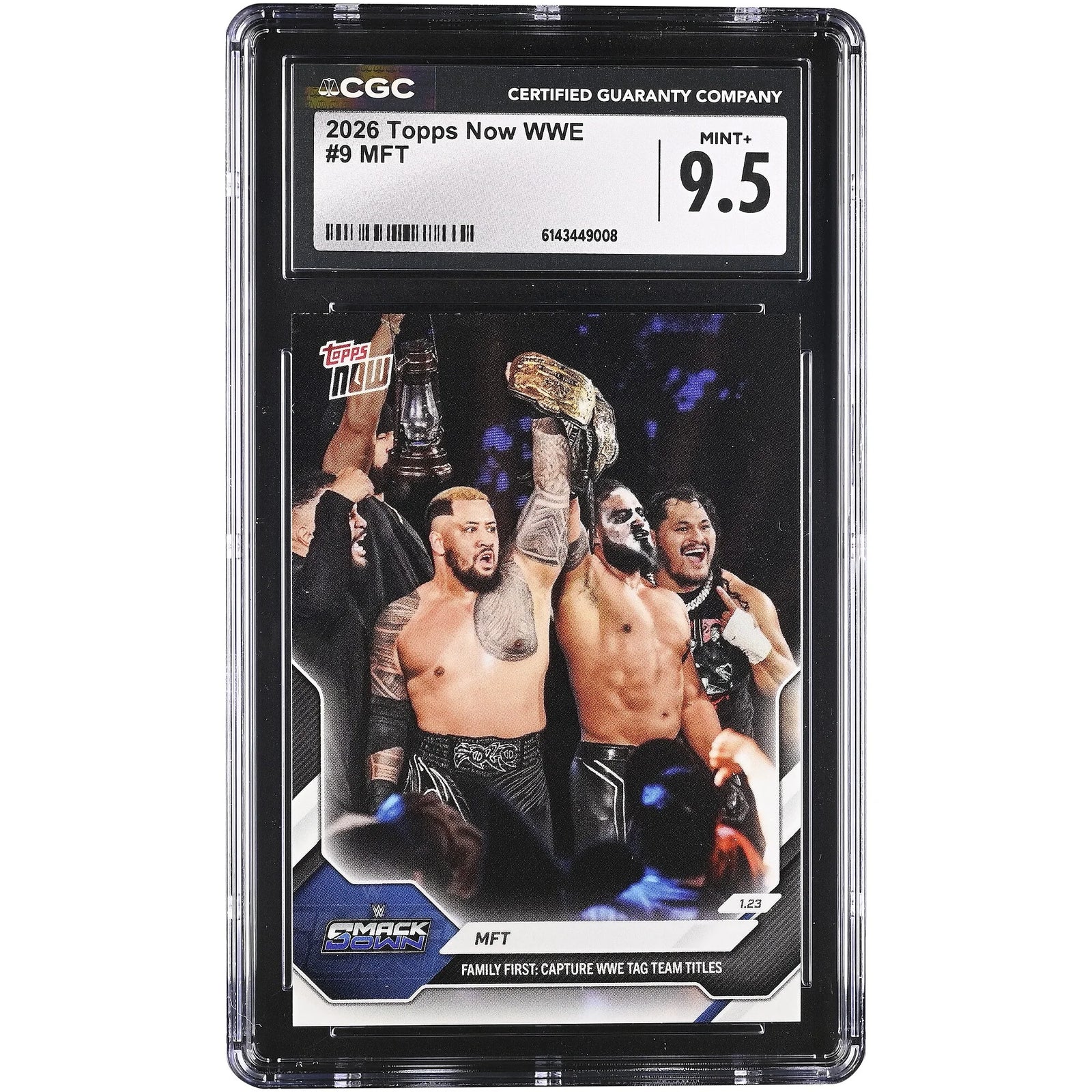 WWE Tag Team Titles Topps Now #9 Card | CGC 9.5 Graded