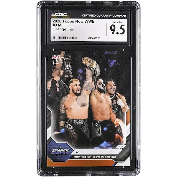 WWE Tag Team Titles Orange Foil Card #9 | Topps Now 2026 CGC 9.5