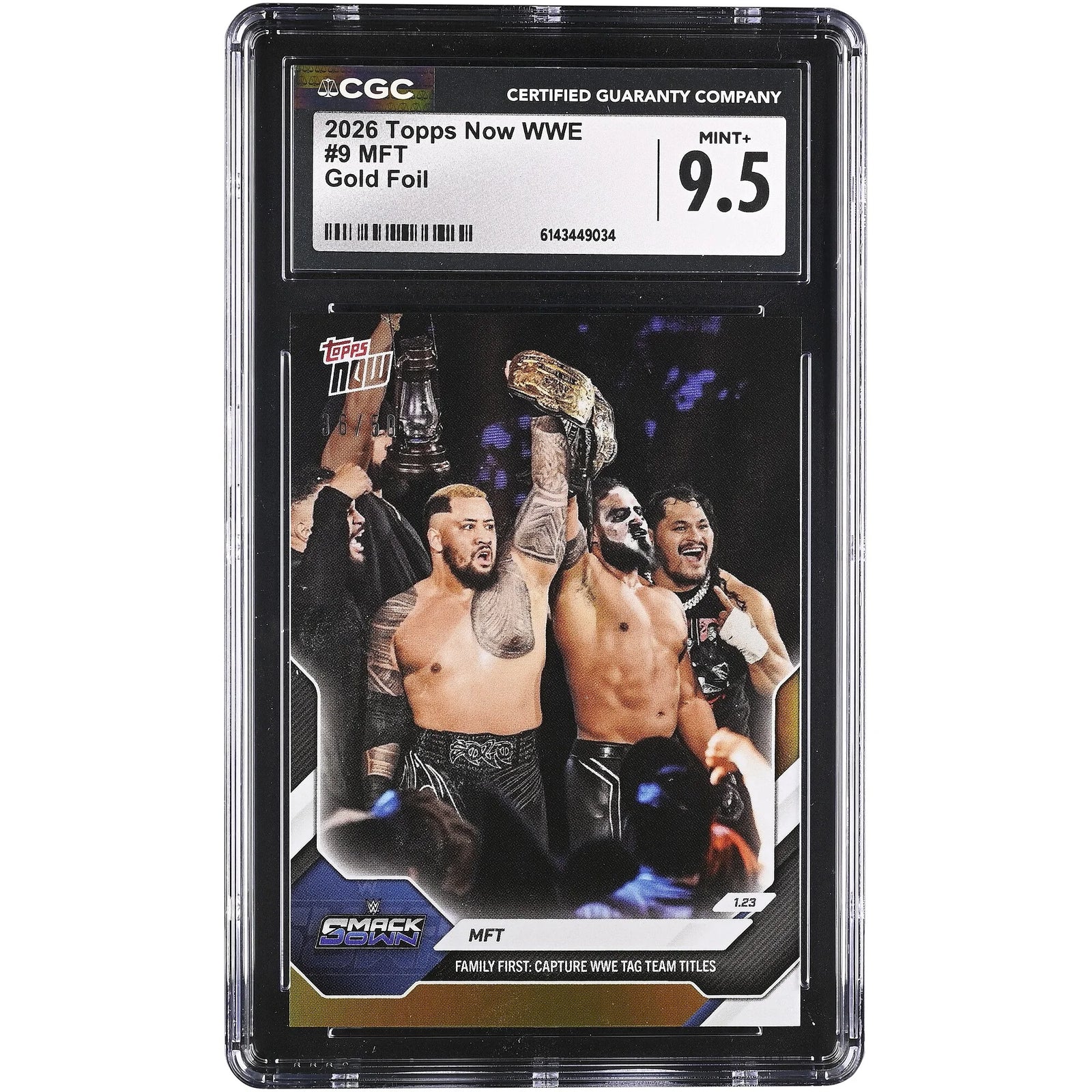 WWE Tag Team Titles Gold Foil Card #9 | CGC 9.5 Graded