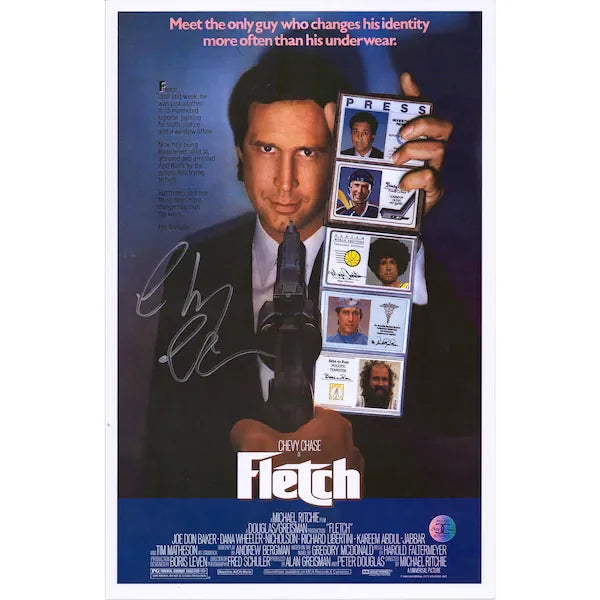 Chevy Chase Fletch Autographed Fanatics Authentic 11" x 17" Movie Poster