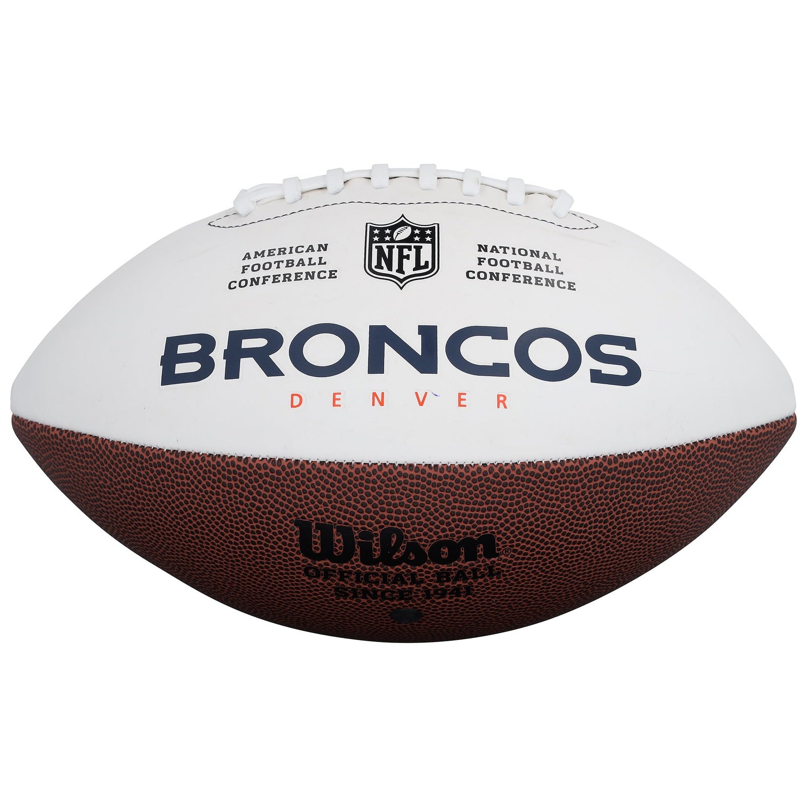 Champ Bailey Denver Broncos Autographed Fanatics Authentic Wilson White Panel Football - The Ballers Bank