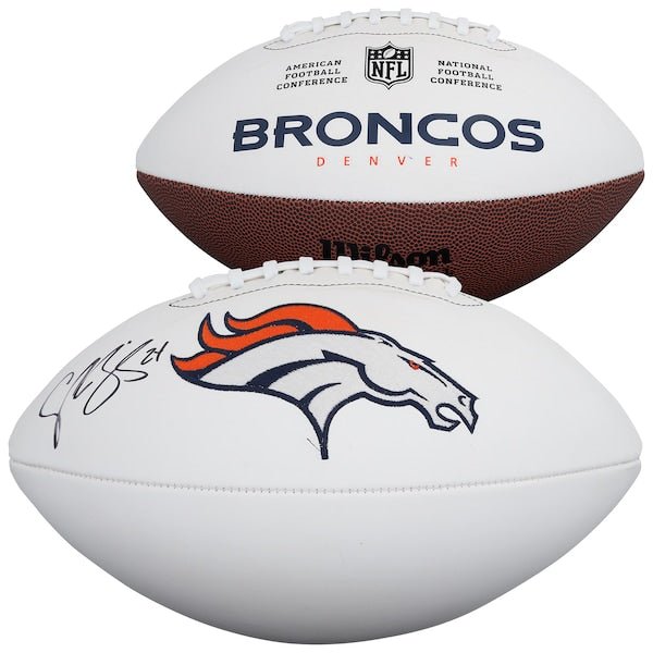 Champ Bailey Denver Broncos Autographed Fanatics Authentic Wilson White Panel Football - The Ballers Bank