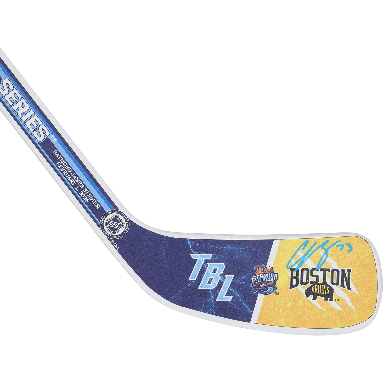 Charlie McAvoy Boston Bruins Autographed Fanatics Authentic 2026 NHL Stadium Series Mini Wood Stick - The Ballers Bank