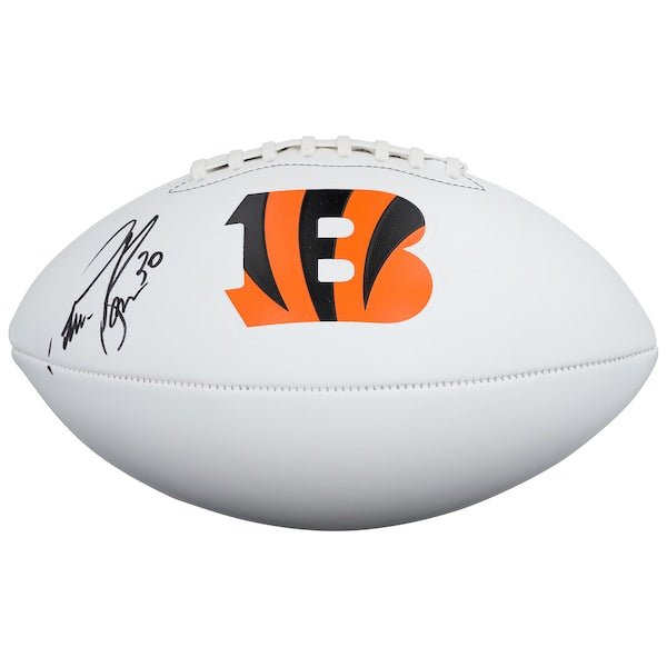 Chase Brown Cincinnati Bengals Autographed Fanatics Authentic Franklin White Panel Football - The Ballers Bank