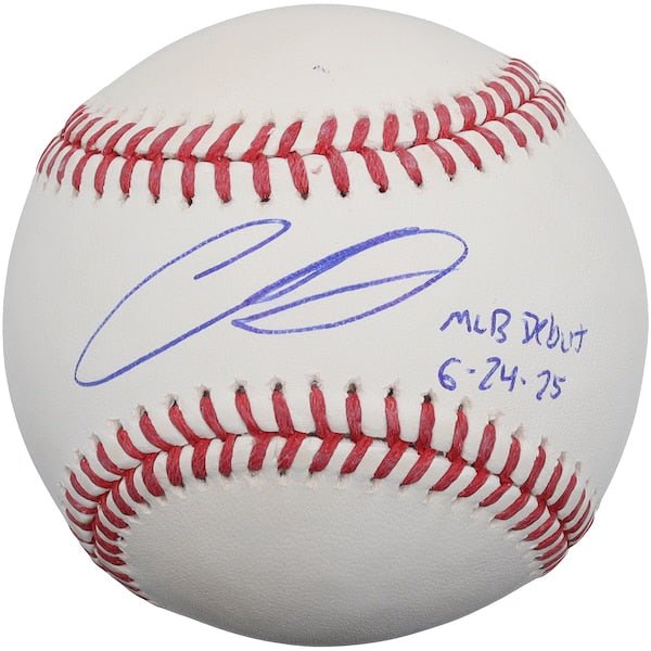 Chase Burns Cincinnati Reds Autographed Fanatics Authentic Baseball with "MLB Debut 6/24/25" Inscription - The Ballers Bank
