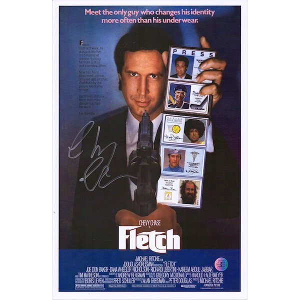 Chevy Chase Fletch Autographed Fanatics Authentic 11" x 17" Movie Poster - The Ballers Bank